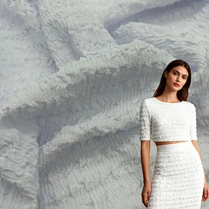 Knitted Jacquard Seersucker Greige Fabric